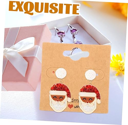 Miniatura 3 de USHOBE 100 hojas de tarjetas de pendientes de exhibición al por menor, tarjetas de envoltura de pendientes, tarjetas de soporte para collares,