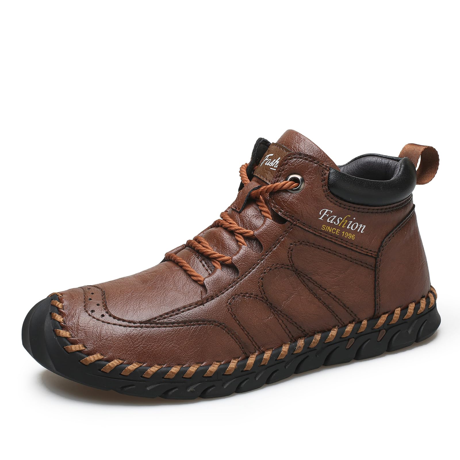 EKSMA Męskie sznurowane buty typu chukka do kostki wsuwane lekkie miękkie oddychające klasyczne buty do chodzenia bez podeszwy na co dzień