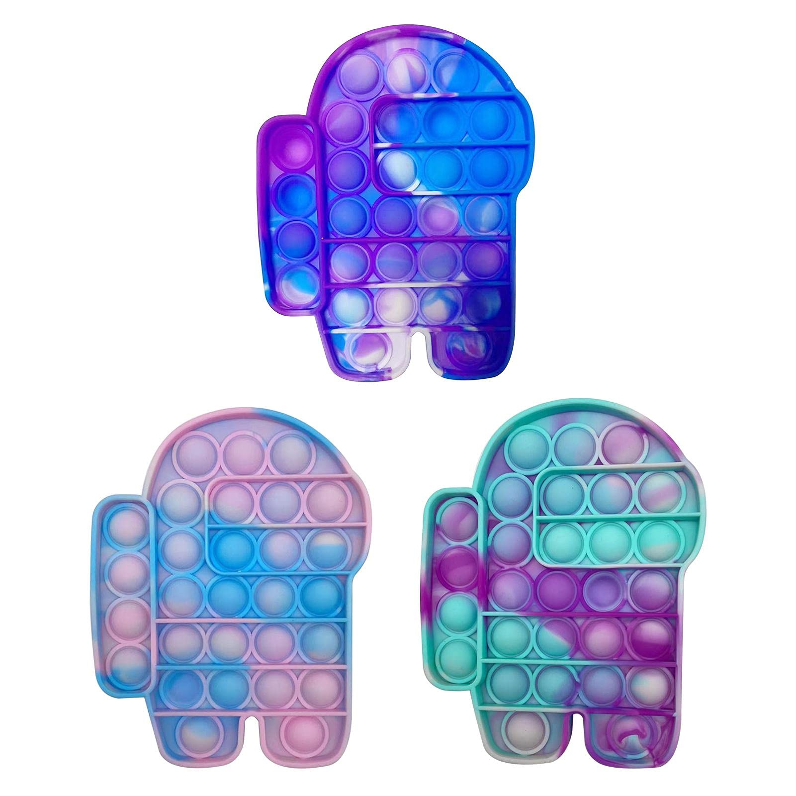 3pcs/Set Push Bubble Toy Simple Silicone Autism Needs Squishy Stress Reliever Toy Fidget Reliver Stress