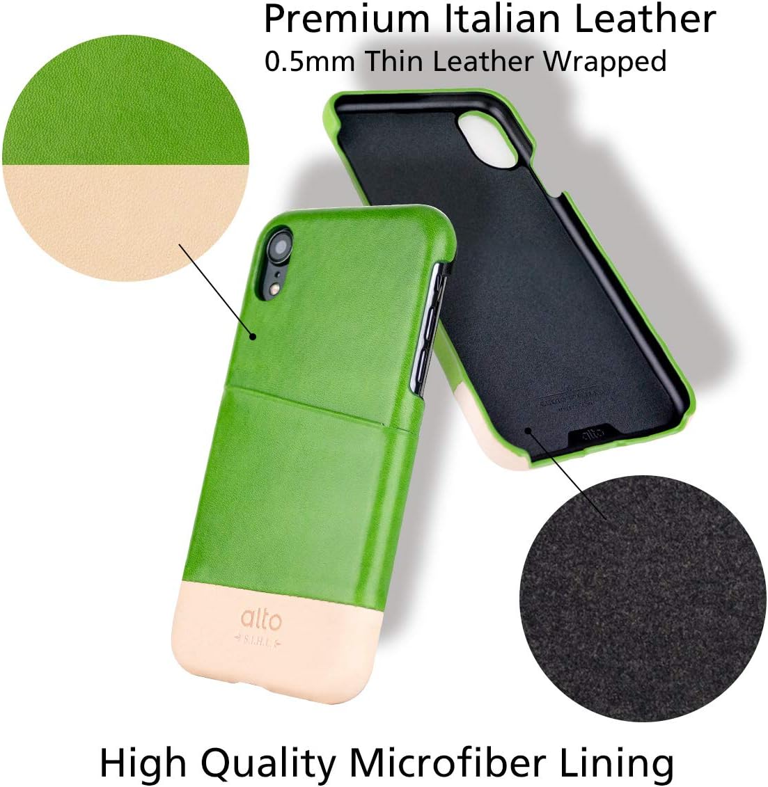 🔥 Cаѕhbасk uр tо 70% Alto Metro Phone Case for iPhone XR (6.1 inch), Premium Handmade Italian Leather Wallet Case with Card Holder Design (Lime Green/Original)