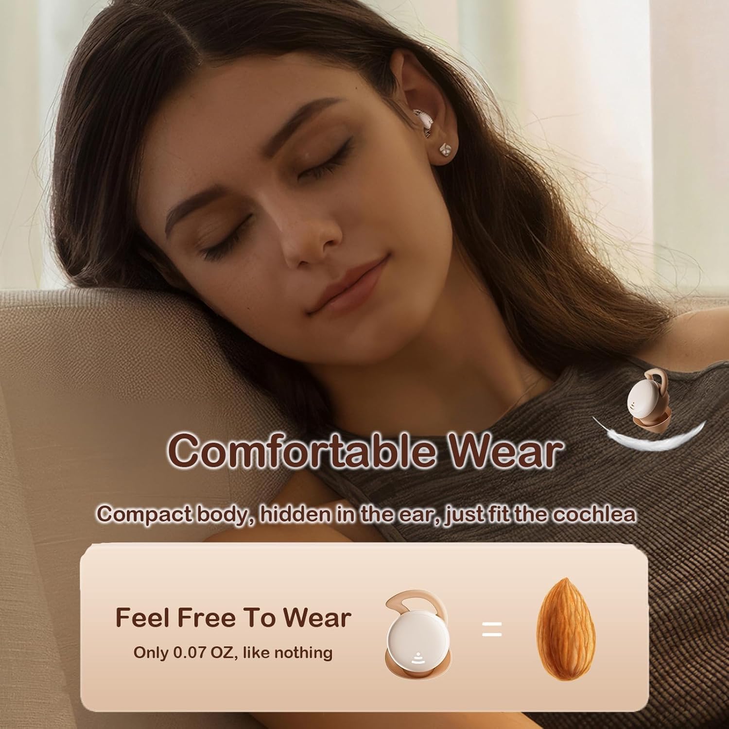 Invisible Wireless Bluetooth Hidden Sleeping Earbuds For Side Sleepers Bluetooth 5.3 Smallest Tiny Wireless Ear Buds For Sleeping Earbuds For Sleep On Side Noise Cancelling Ear Buds Sleeping Earplug