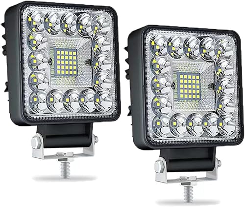 WINBANG Luz de trabajo LED de 123 W, cápsulas de luz LED, luces cuadradas de inundación, luces LED para camiones, vehículos todoterreno, ATV, SUV,