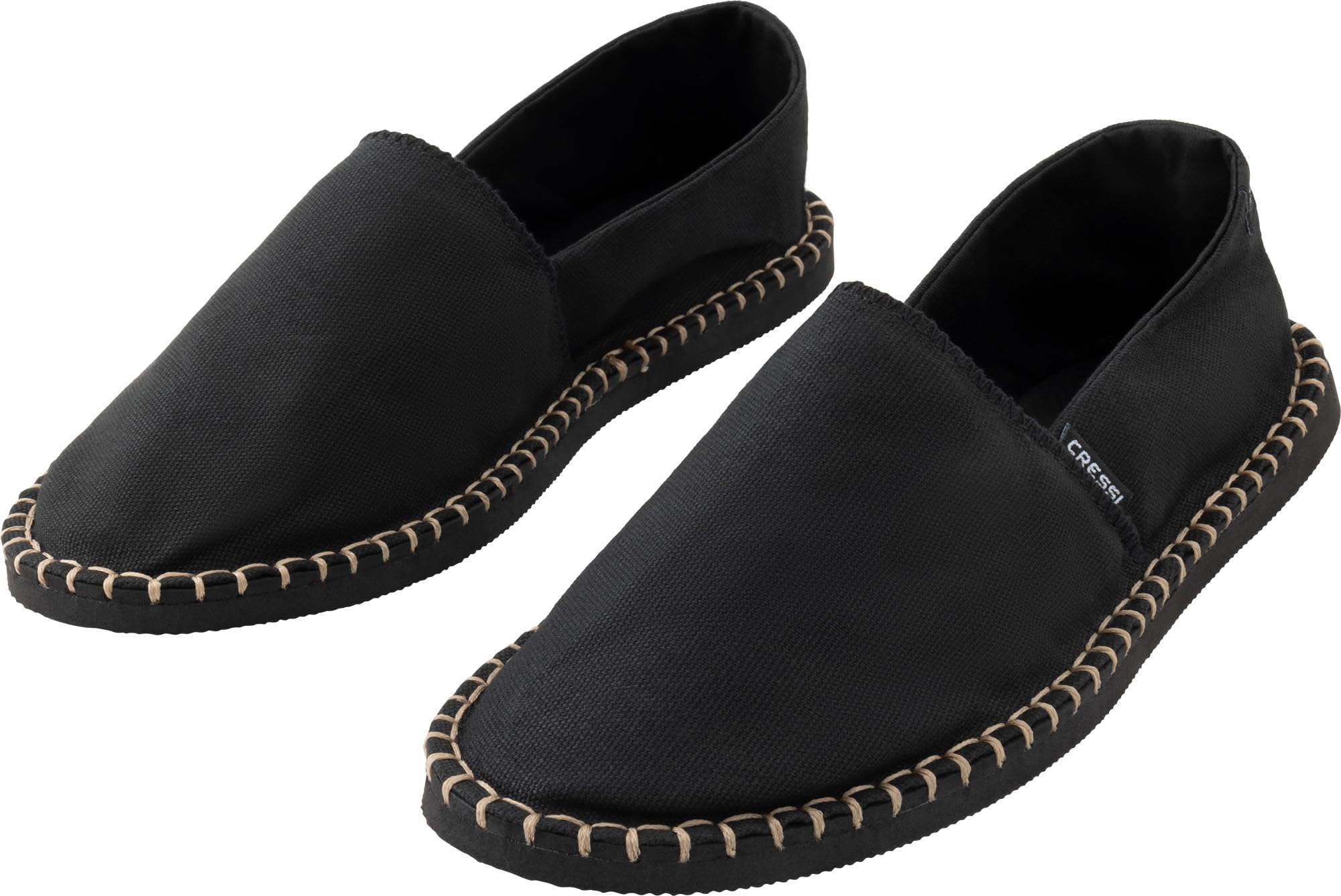 CRESSI desde 1946 - Alpargatas Girona - Zapatos Unisex Cómodos y Elegantes, Multiusos, Ideales para el Verano, con Parte Superior de Lona Técnica y Suela de Goma EVA - Negro - 44 EU