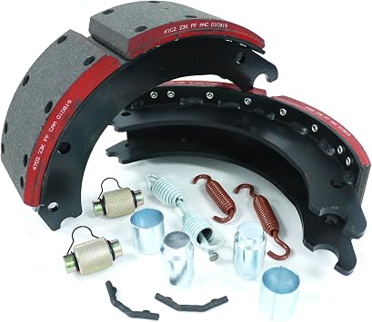 New 4702Q Brake Shoe Box Kit for Meritor Q Plus 15 x 4 23K GAWR with 2PC Lined Brake Shoes Ref# 4702Q & 1PC Brake Repair Kit Ref# E9064 Replacement for OTR4702QRED XKEG4702QP E9064 KIT8824HD