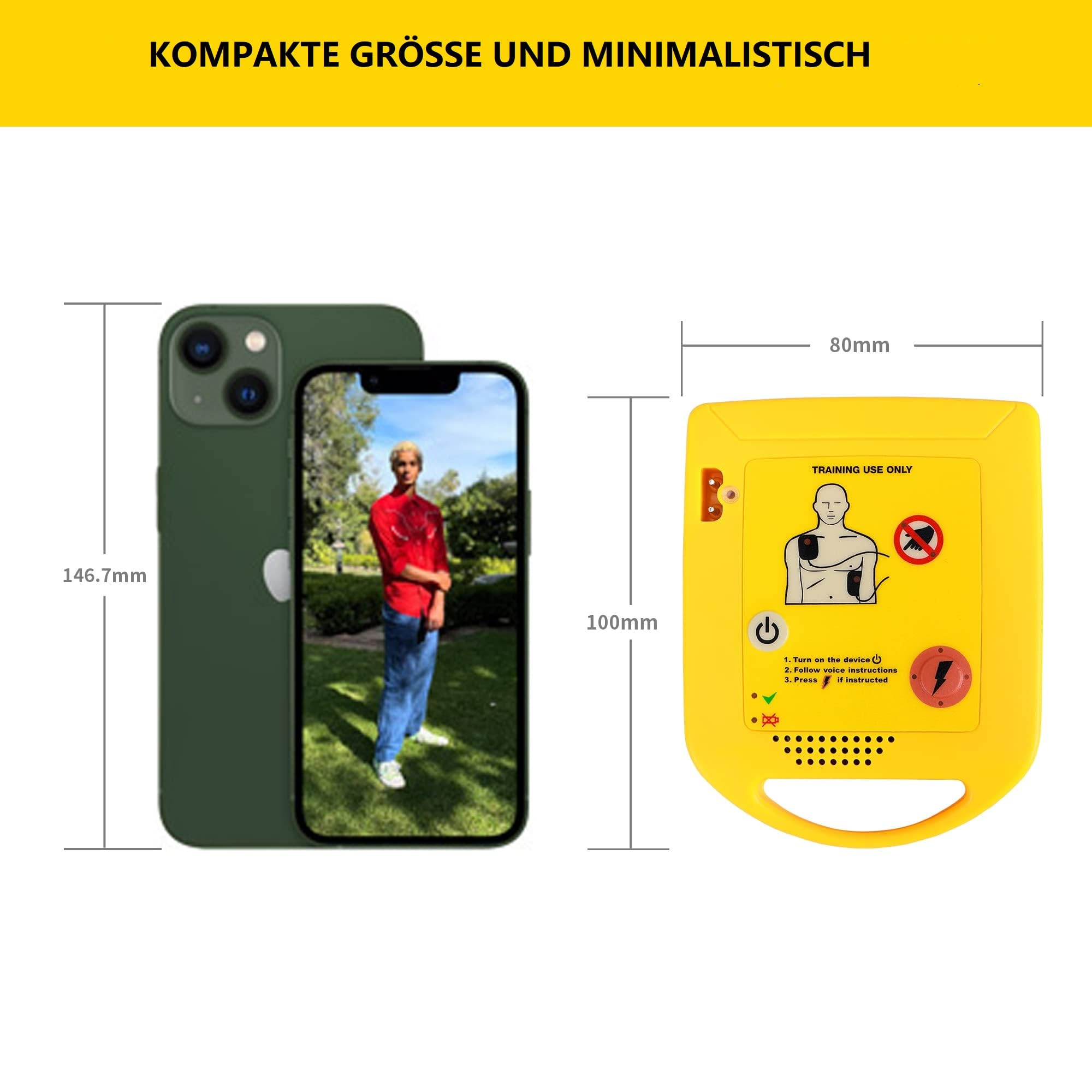 XFT Mini AED Trainingsgerät Deutsch (XFT-D0009) | AED Trainer, Erste Hilfe Lehrgerät, Mit CPR-Lehrgerät Maschine, Für Defibrillator-Auszubildende-Anfänger