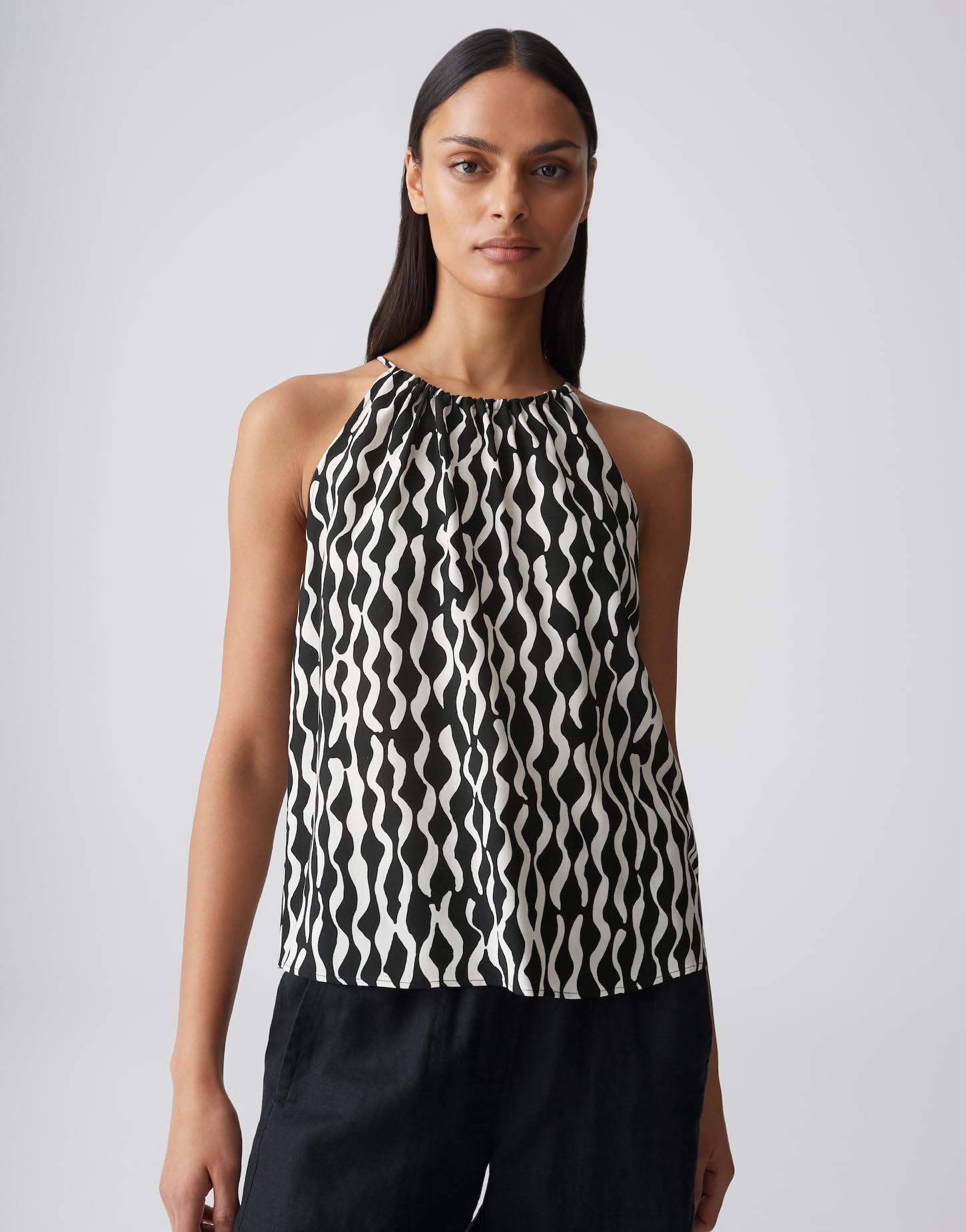 OPUS Damen Blusentop | Neckholder Top aus ECOVERO™ Viskose Regular Fit