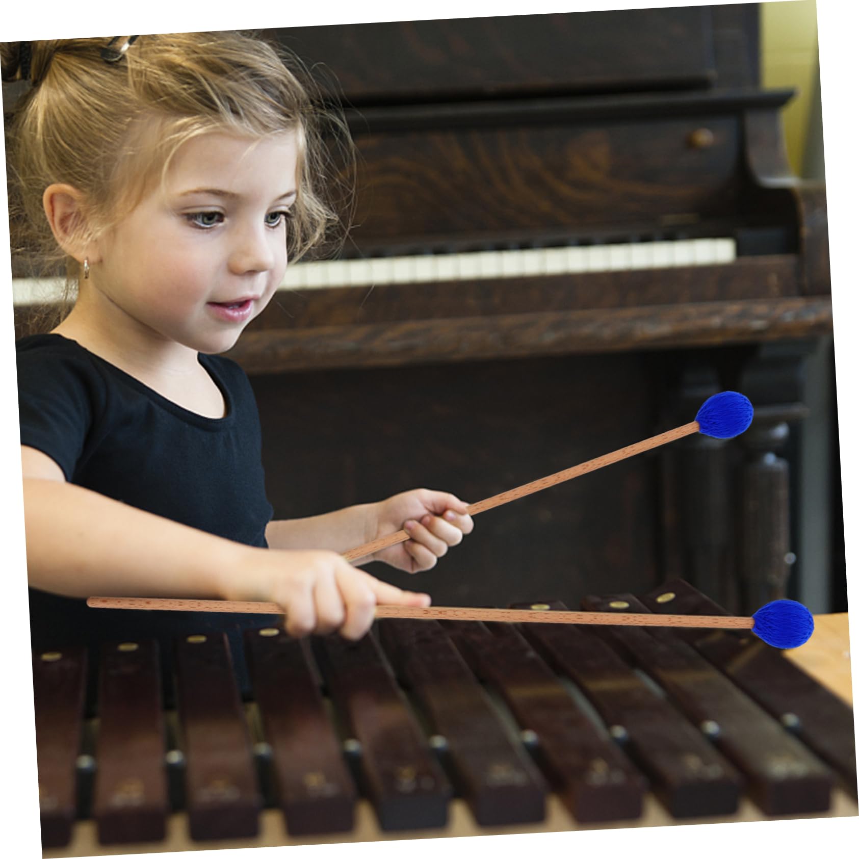 TOYANDONA 3paia Bacchette Per Marimba Acero Con Teste Filato Strumento Percussione Per Musicisti e Studenti Per Xilofono e Strumenti Percussione Design Ergonomico e Resistente