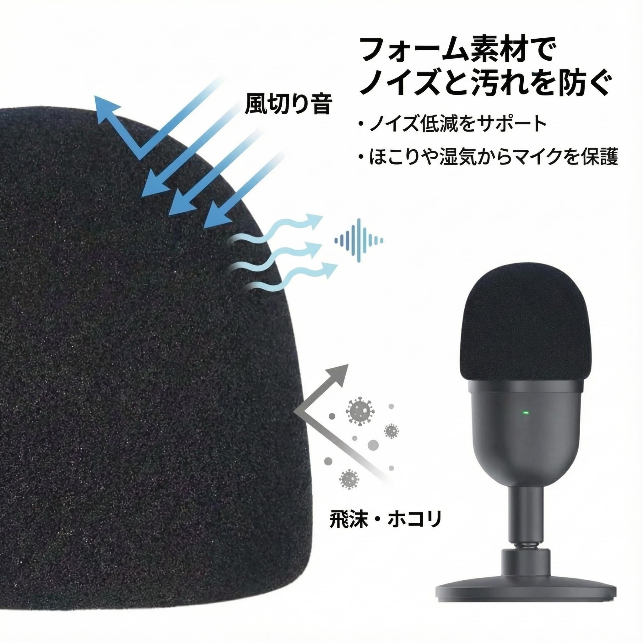 Razer Seiren USB接続デジタルマイク【マイクポップガードセット