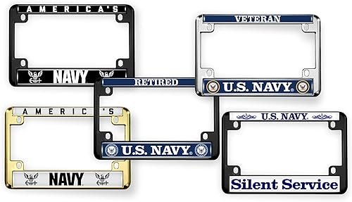 Vista 8 de [Producto oficial] Marco de matrícula de metal para motocicleta con diseño de veterano del ejército de Estados Unidos, color negro