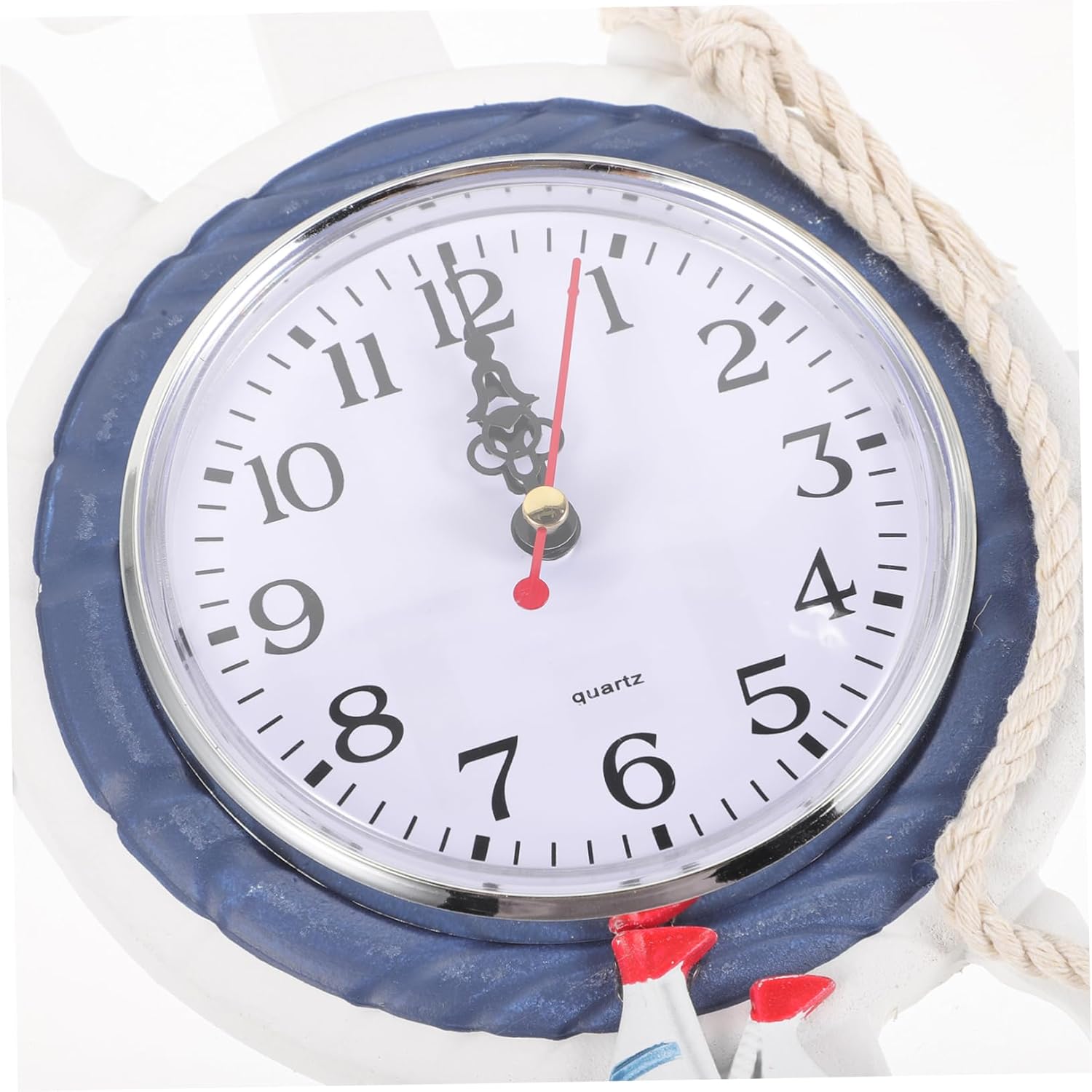 SEWACC Anchor Clock Mediterranean Style Wall Clock Nautical Anchor Beach Sea Theme Nautical Decor Ornament