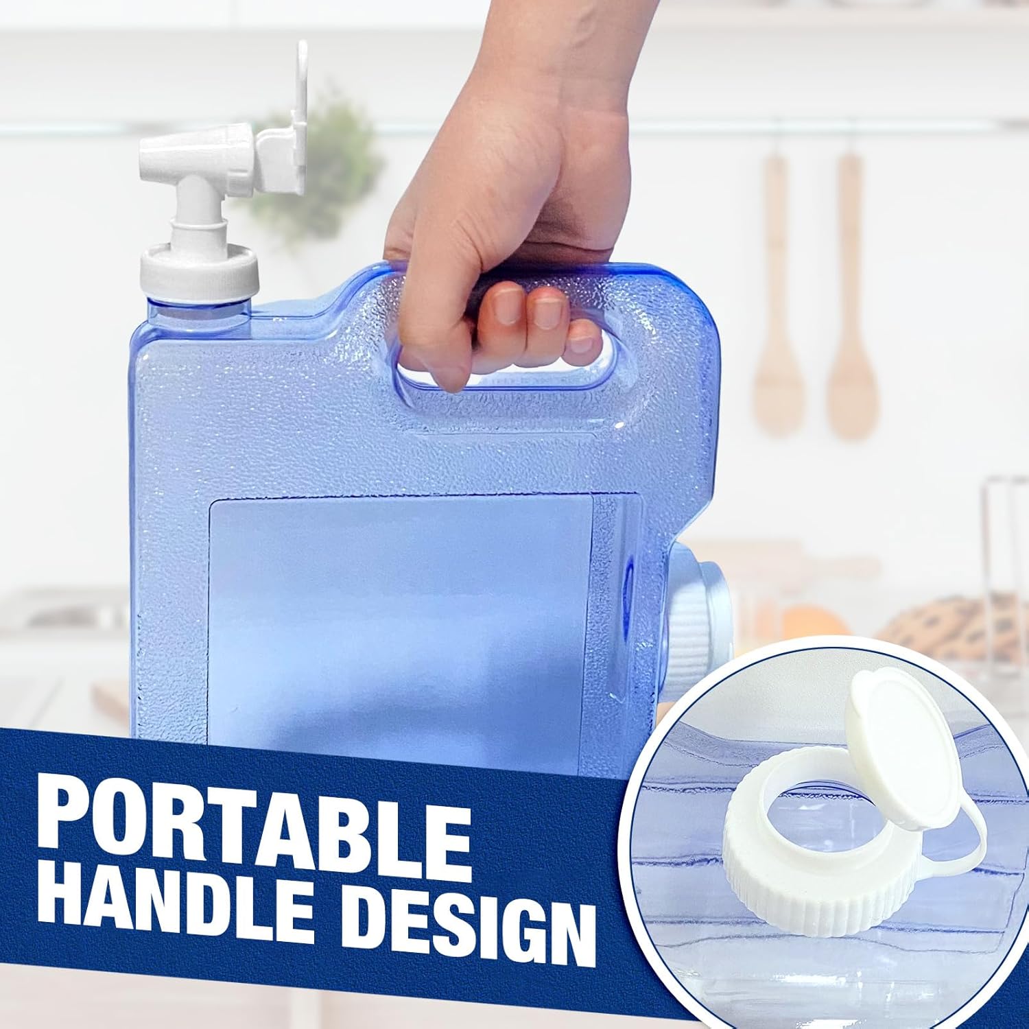 2 Pack Fridge Water Dispensers Bottle with Leak-proof Spigot and Convenient Handle Reusable Plastic Juice Beverage Dispenser Water Jug for Party Refrigerator Drink Iced Tea Juice Storage