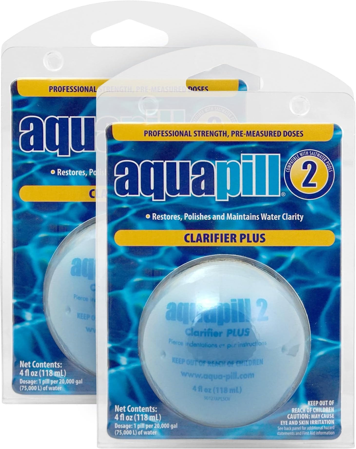 AquaPill 24002 Clarifier Plus for Swimming Pools, 2-Pack