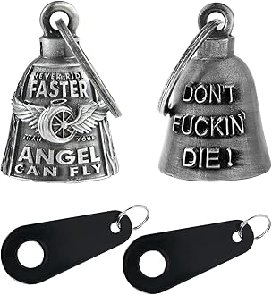 Motorcycle Bells for Bikers Guardian Angel Gremlin Bells for Motorcycle Rider Key Chain for Luck