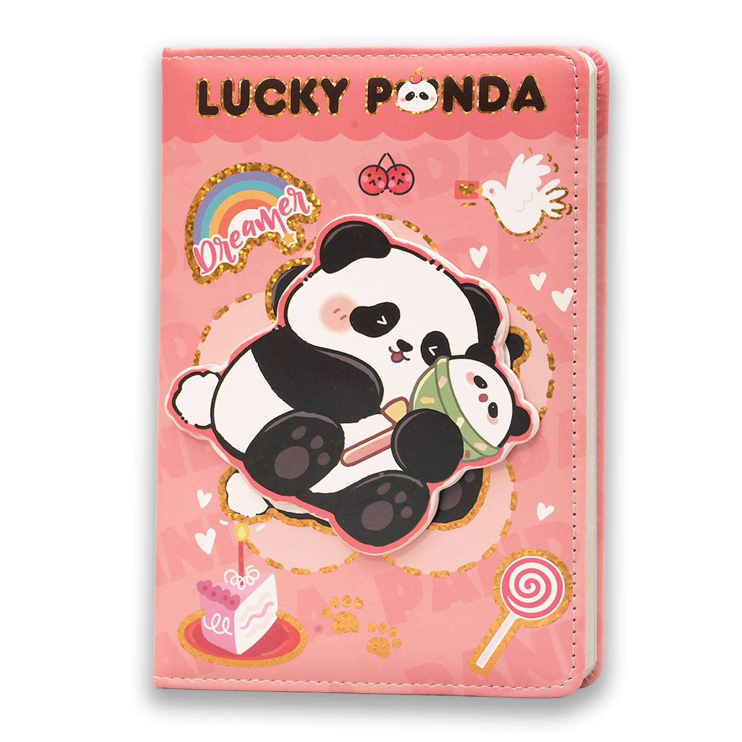 COI Lucky Panda Diary Notebook – 192 Pages Hardcover Journal for Kids & Girls | Pink Panda Dreamer Design Writing Diary for School & Personal Notes-image-21