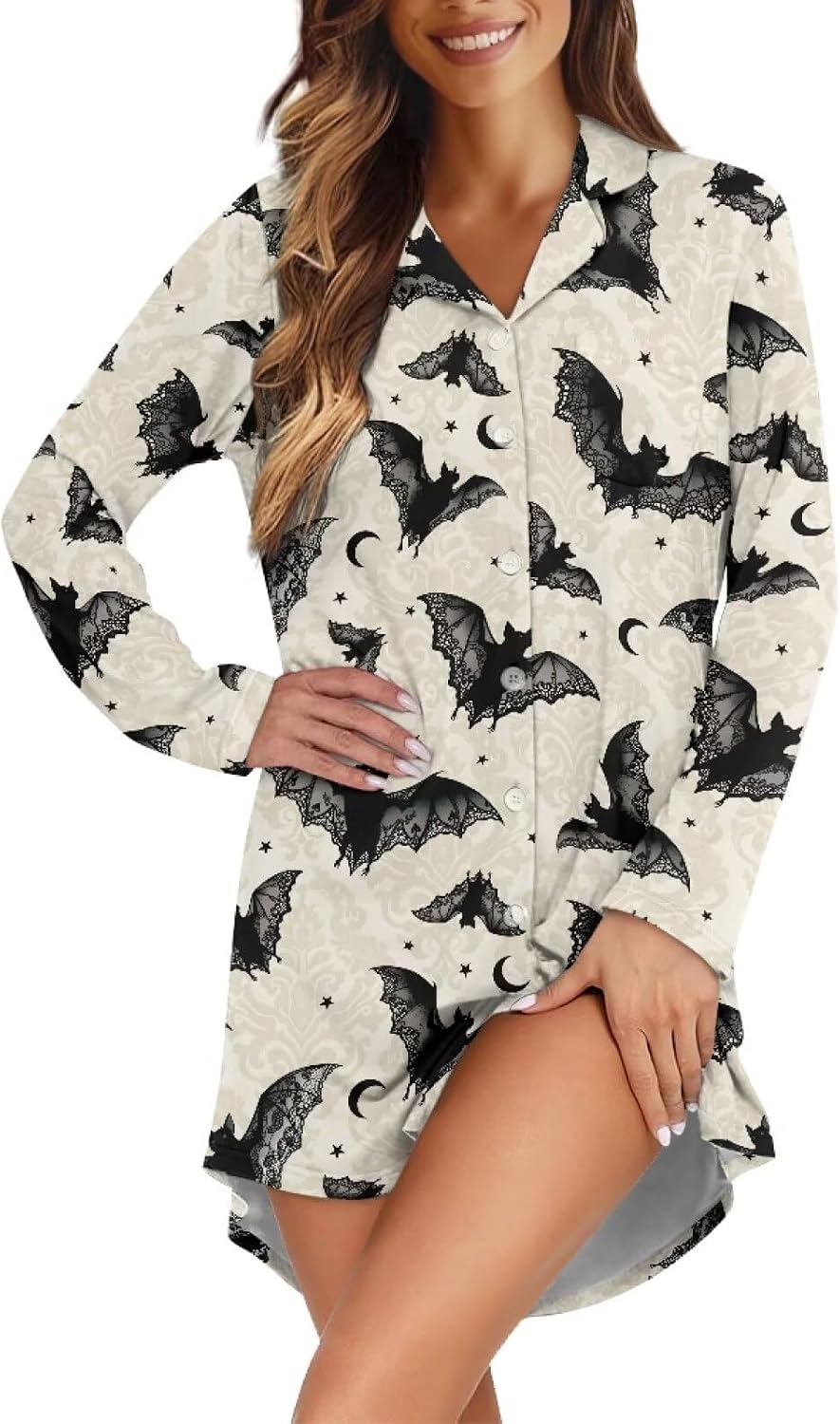Halloween Womens Pajama Sets 2 Piece Long Sleeve Top with Pants Sleepwear Soft Comfy Lounge Sets with Pockets
