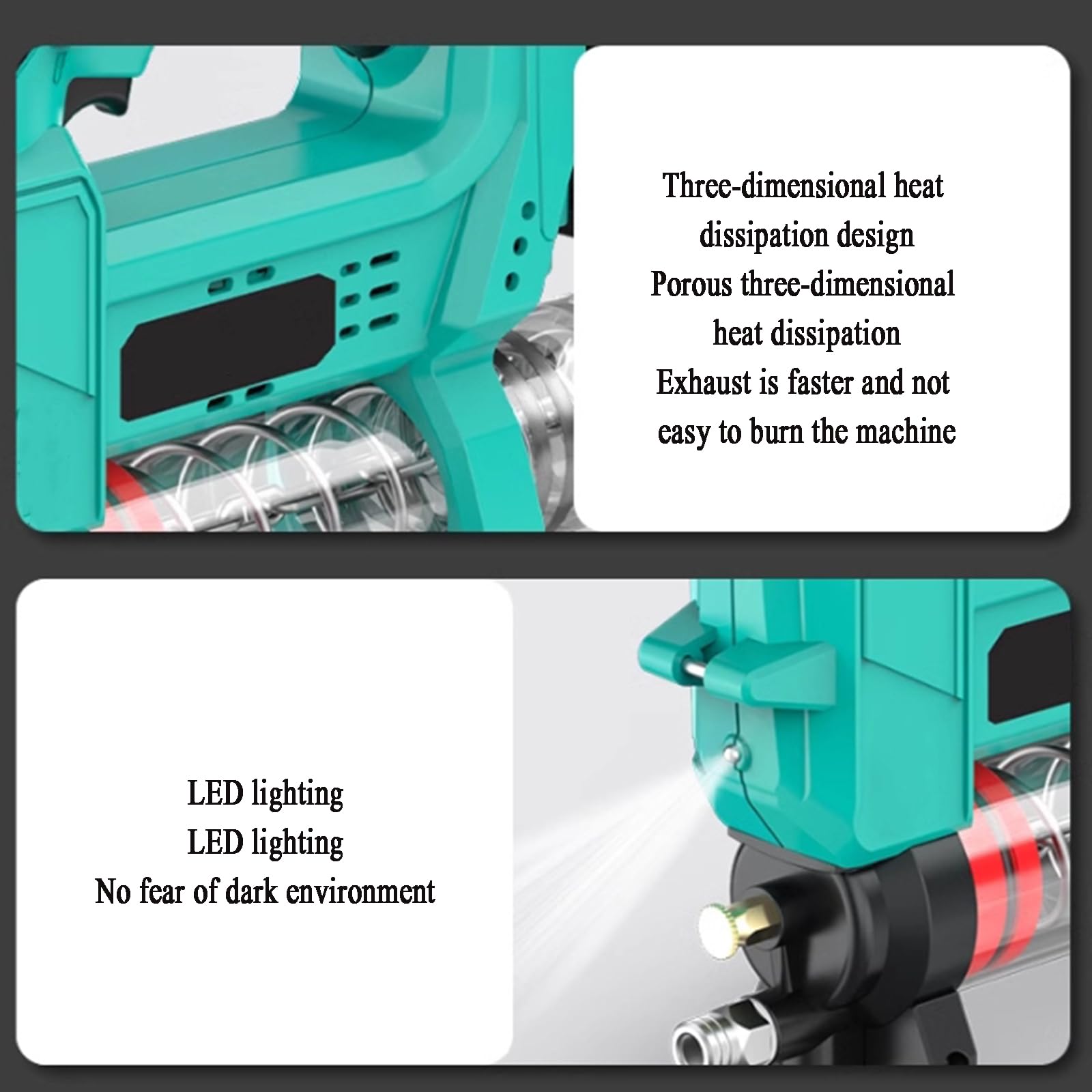 Elektryczny pistolet do masła, narzędzie do smarowania 10000 PSI z oświetleniem LED, wyświetlaczem LCD i wężem 40 cm do precyzyjnego olejowania mechanicznego