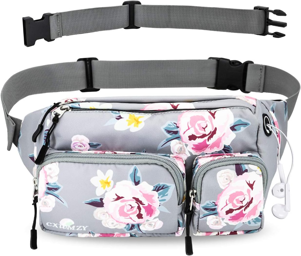 Fanny Packs For Women & Men, Waist Bag Hip Bum Bag Strap Extension Large Capacity Easy Carry Any Phone Passport Wallet for Outdoors Workout Traveling Casual Running Hiking Cycling Dog Walking