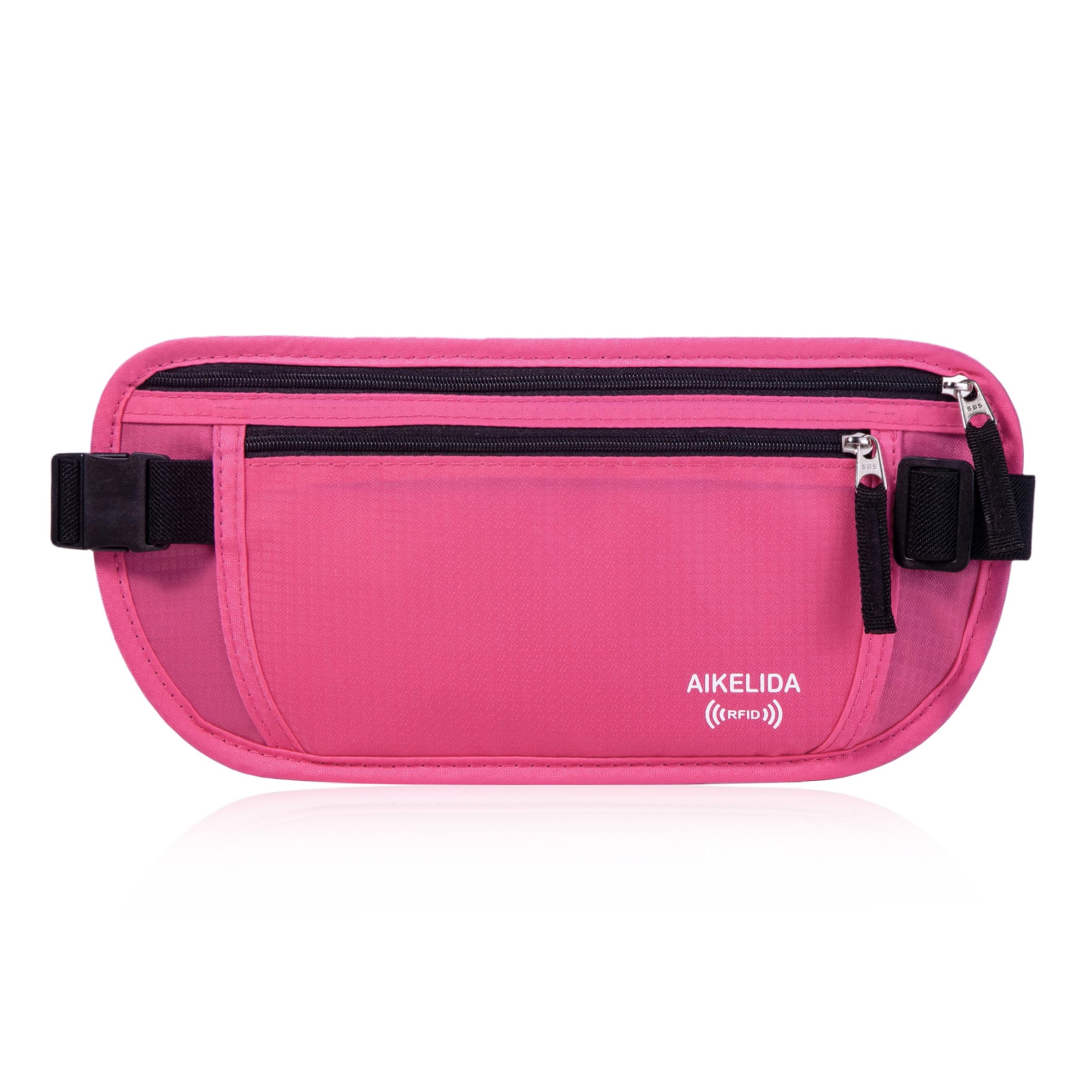 Travel Money Belt - Slim Passport Holder Travel Wallet with RFID Blocking Travel Pouch Undercover Fanny Pack for Women