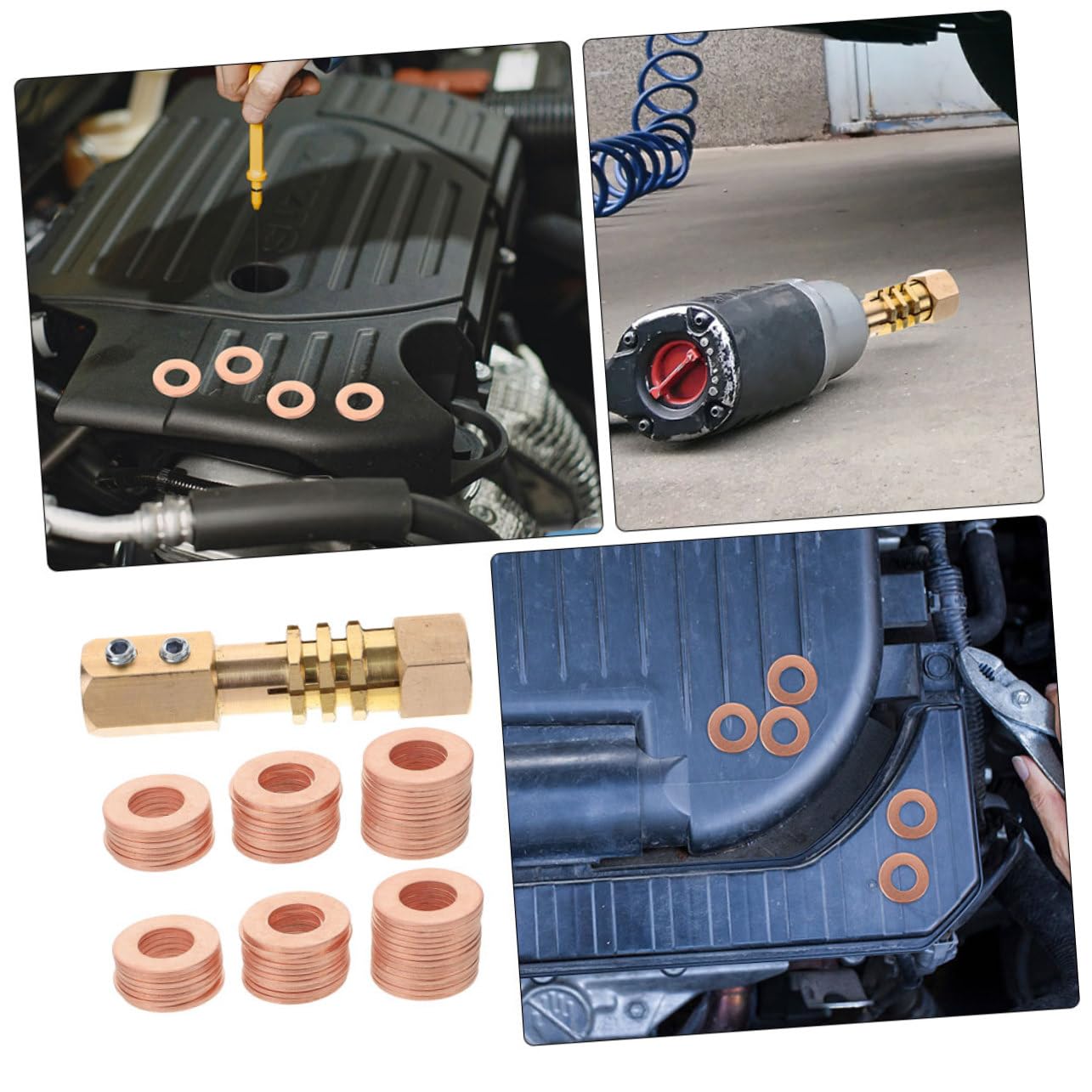 Alipis 200Pcs Metric Copper Sealing Washers Assortment Kit Flat Ring Oil Drain Plug Gasket Seal for Automotive Repair and Lightweight Copper Washers for Efficient Repairs