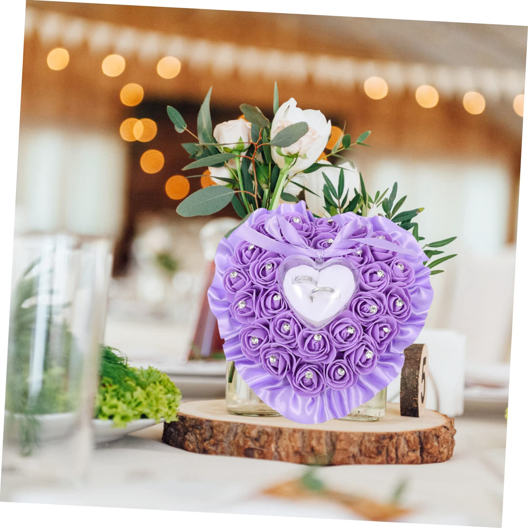 Cabilock 4stücke Ringkissen Mit Rosenmotiv Romantisches Ringkissen Für Trauung Eleganter Ringhalter Für Eheringe Hochzeitsdekoration Und Für Verlobungen Valentinstag Und Jubiläen