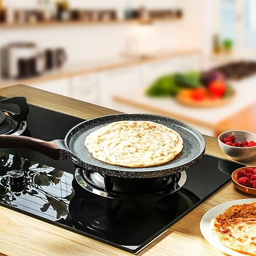 Miniatura 8 de SENSARTE Sartén antiadherente para crepé, sartén Dosa con revestimiento de granito suizo, sartén plana para panqueques, plancha Tawa de 12 pulgadas