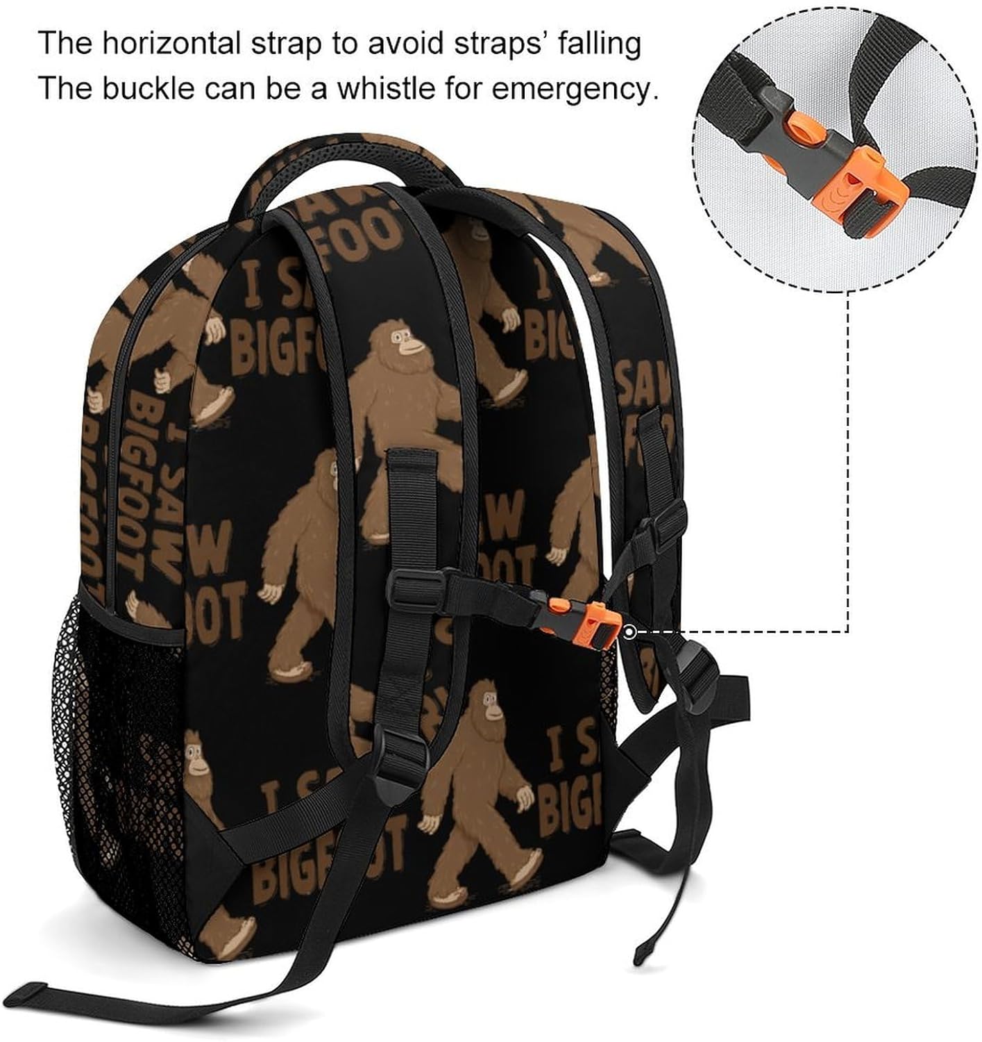 Sasquatch I Saw Bigfoot Unisex Backpack Casual Daypacks Lightweight Shoulders Bag for Camping Hiking Travel