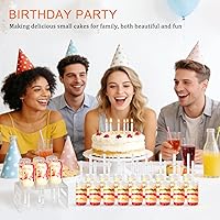 Vista 4 de Paquete de 24 recipientes para tartas con tapas, multiusos, recipientes de plástico reutilizables para tartas, para cupcakes, confeti, helados