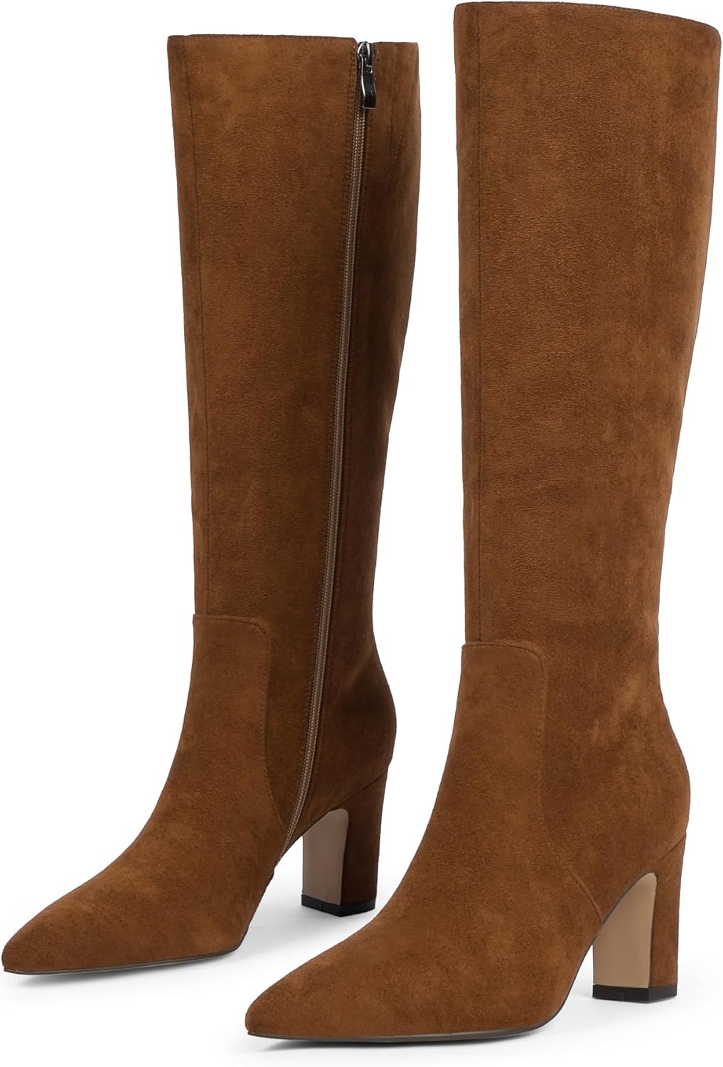 Knee High Boots for Women 3-Inch Chunky Heel Pointed Toe Side Zipper Fall Boots Dressy Comfortable Fashion - Image 7