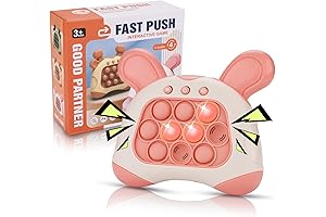 Fast Bunny Ears Speed Push Pop Fidget Sensory Game for Kids and Adults (Pink)
