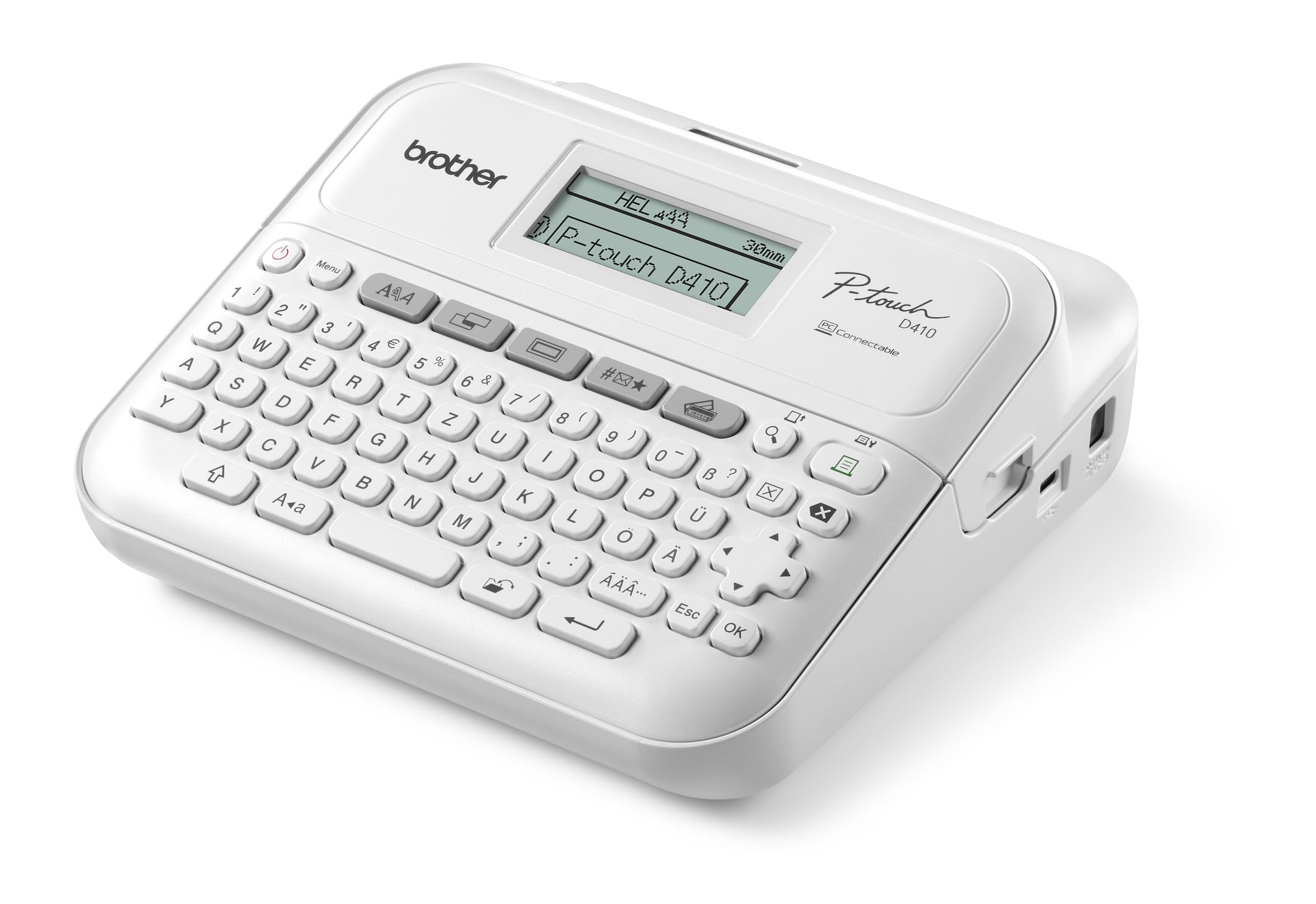 Brother PT-D410 Beschriftungsgerät für das Homeoffice und Büro (für 3, 5 bis 18 mm breite TZE-Schriftbänder, bis zu 20 mm/Sek. Druckgeschwindigkeit) weiß