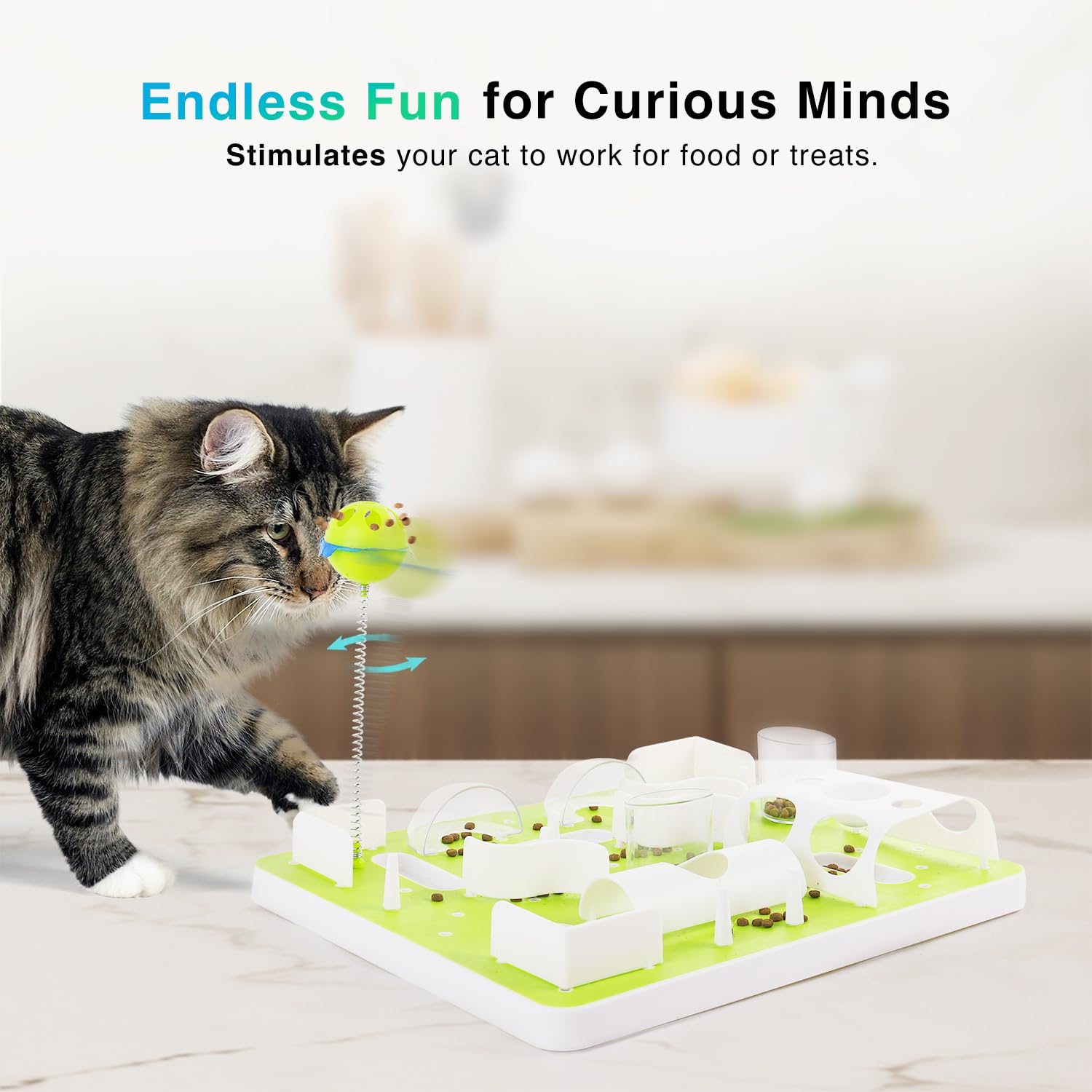 ALL FOR PAWS Katzenspielzeug Leckerbissen-Labyrinth, Verstellbarer Schwierigkeitsgrad, fördert Intelligenz (Puzzle Pro)