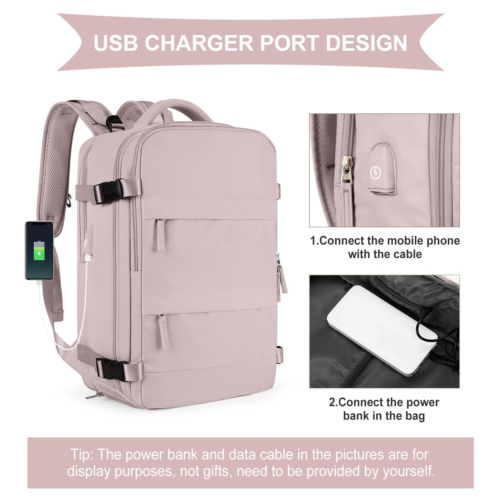 SZLX Zaino da Viaggio grande Zaino Ryanair 40x30x20 Sottovuoto Donna da escursionismo sportivo da esterno impermeabile Zaino Casual Laptop da 14 Pollici con porta di ricarica USB Scomparto per Scarpe