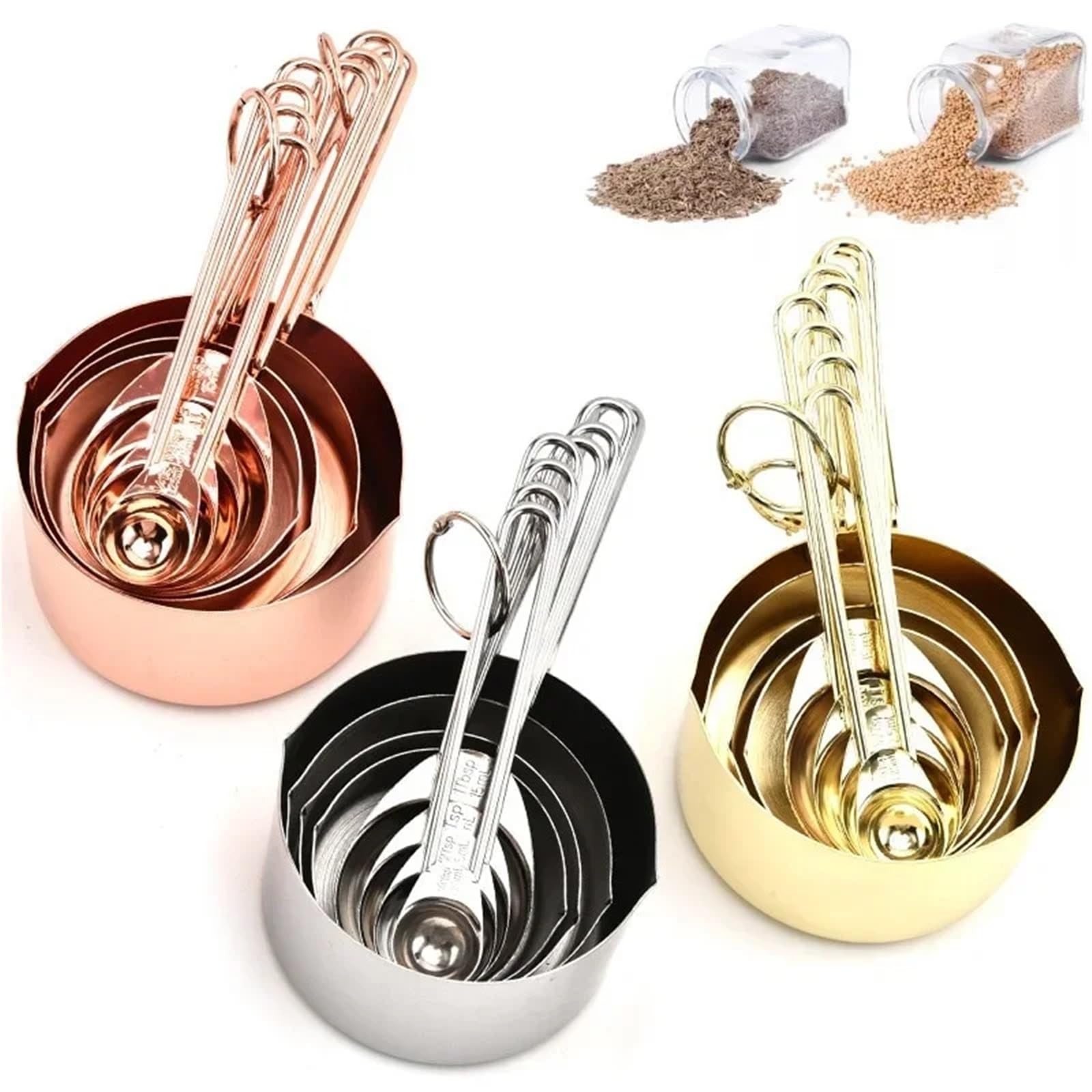 Juego de cucharas medidoras acero inoxidable 8 piezas/juego
