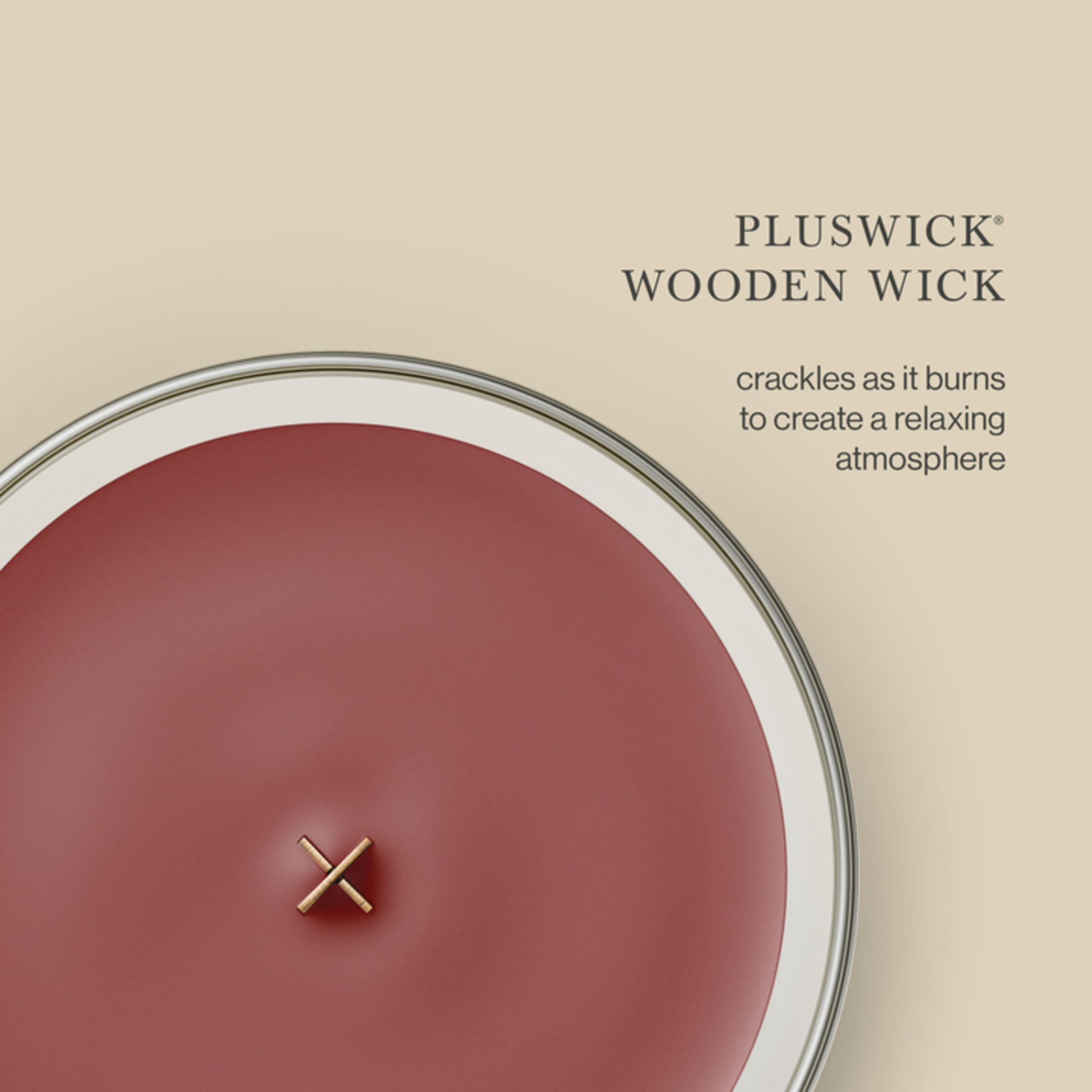 WoodWick Medium Chaï Cannelle Bougie, Cire, Rouge, 10 x 10 x 11 cm