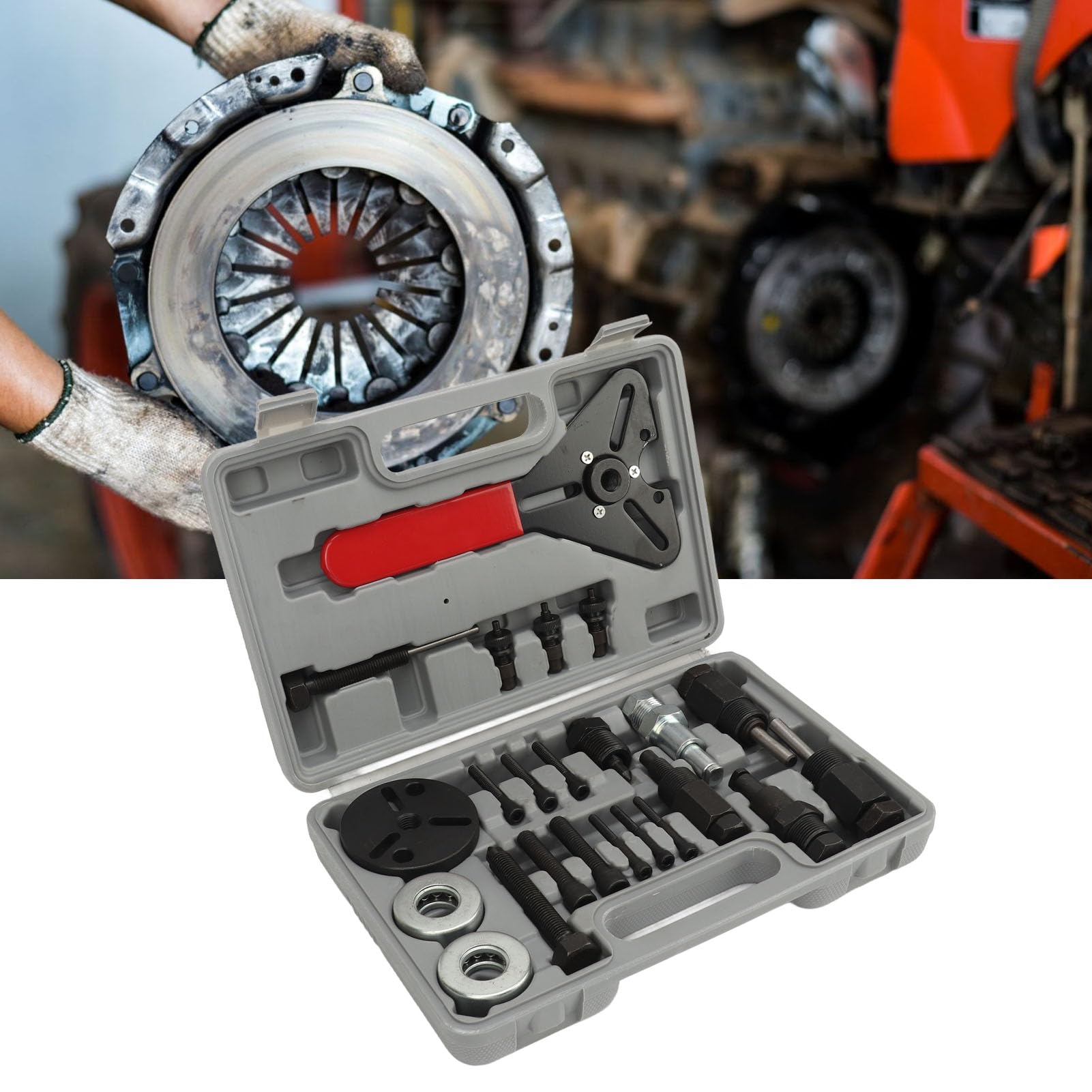 Kit di estrazione per il della frizione del compressore automobilistico, 23 pezzi; set in acciaio legato per la rimozione della frizione del compressore AC, compatibile con
