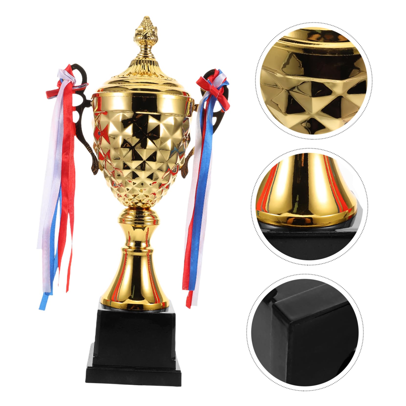 BESPORTBLE Goldene Trophäe Aus Metall Großer Pokal Für Sportveranstaltungen Gravierte Trophäe Als Erinnerungsstück Siegerpokal Für Turniere Robuste Metalltrophäe Mit Anspruchsvollem Design