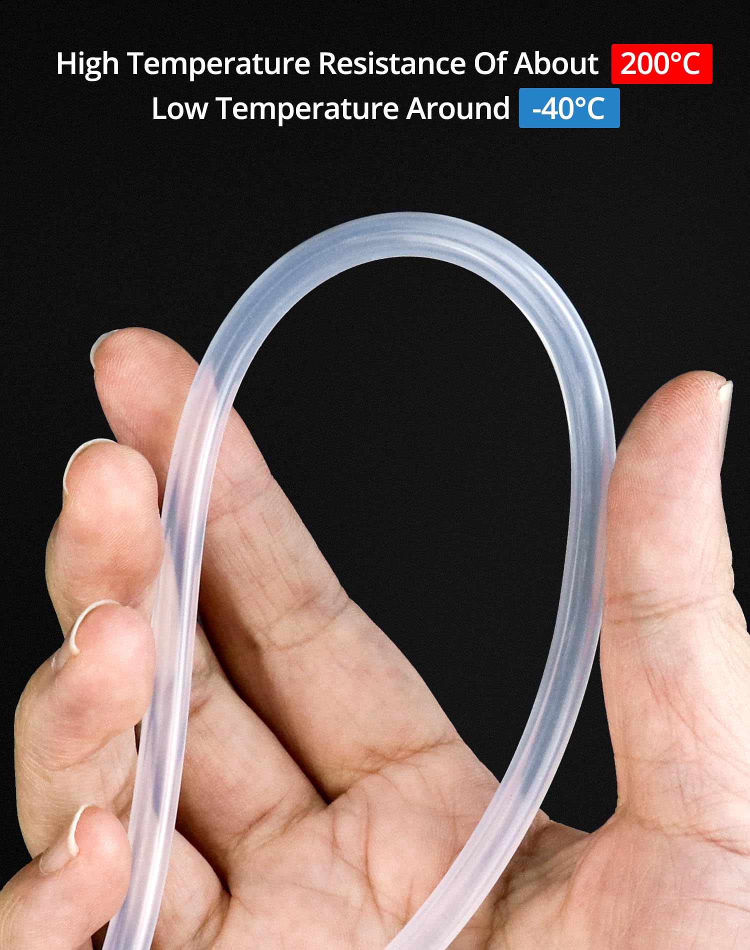 QWORK® 10PCS Tubo in silicone da 50 metri, 3mm ID x OD 6mm, tubo in plastica, lunghezza totale 500m