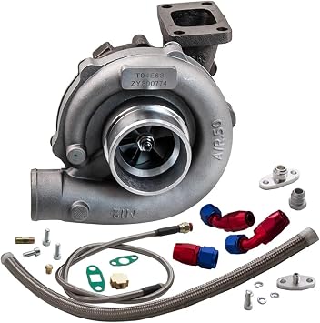 Turbo Charger Universal T04E T3/T4 .57 A/R 400+HP + Oil Feed Return Line Exhaust