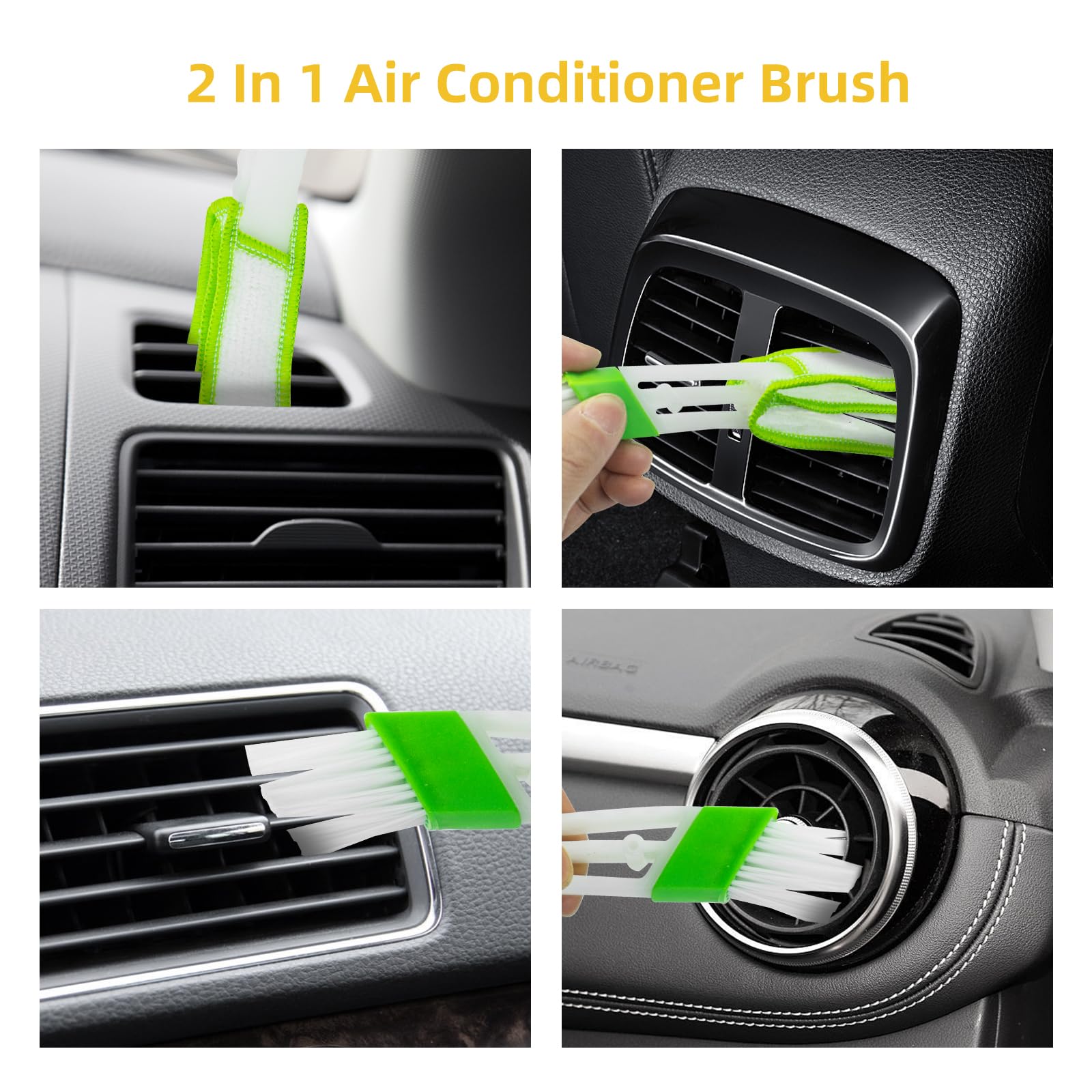 8PCS Car Interior Detailing Kit, Dash Duster for Car Interior Detail Brush with Car Cleaning Gel Automotive Detailing Supplies Kit for Auto, Truck, SUV, RV - Car Gifts for Women