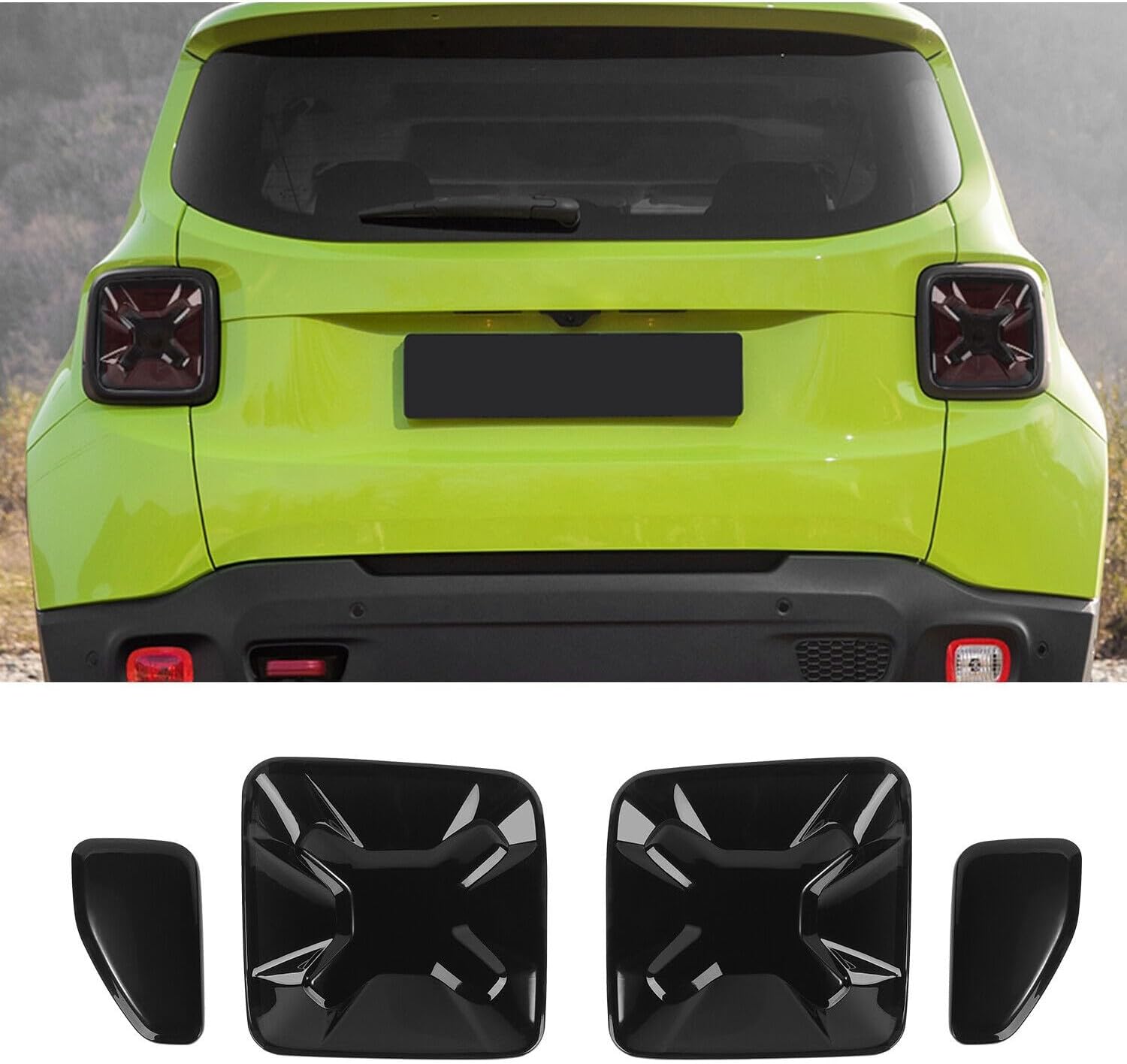 Rear Lamp Taillight Guard Overlay Cover Trim Blackened for Jeep for Renegade 2015-2018 221107L0687