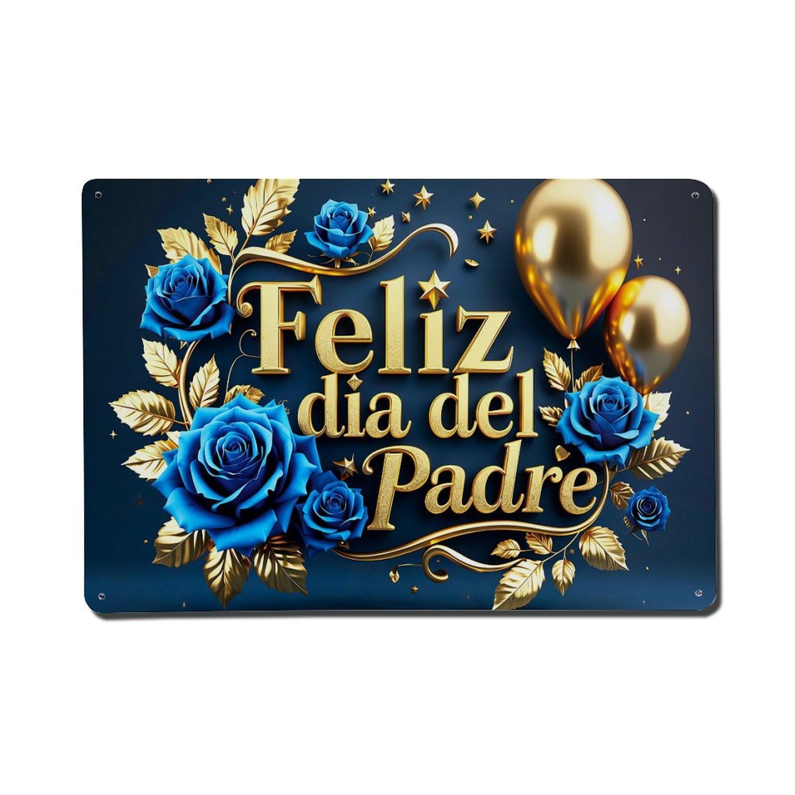 Jdfenggu Vintage Feliz Dia Del Padre Design Retro Metal Tin Sign, Metal Poster For Bar, Home, Man Cave, Kitchen, Laundry Room Art Decor 8X12 Inch