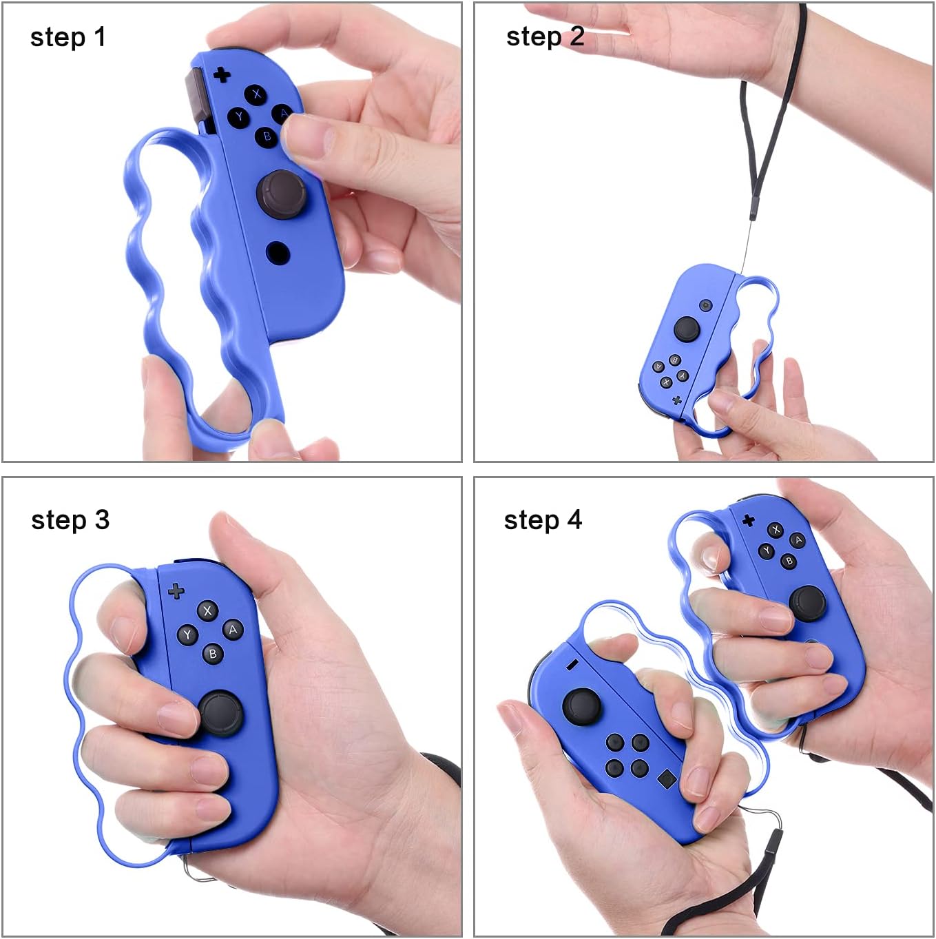 ECHZOVE Fitness Boxing Grips for Nintendo Switch - Lightweight Ergonomic Joy-Con Handles with Secure Lock for Switch Sports & Fitness Boxing Games - Compatible with Fitness Boxing 3-2 Packs (Blue) - Image 5
