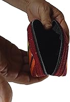 Vista 7 de Llavero de tela Maya hecho a mano Pequeña bolsa con cremallera para mujer