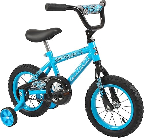Dynacraft Magna Kids Bike - Ruedas de 12 pulgadas con ruedas de entrenamiento en rojo, azul y verde para niños de 2 años en adelante