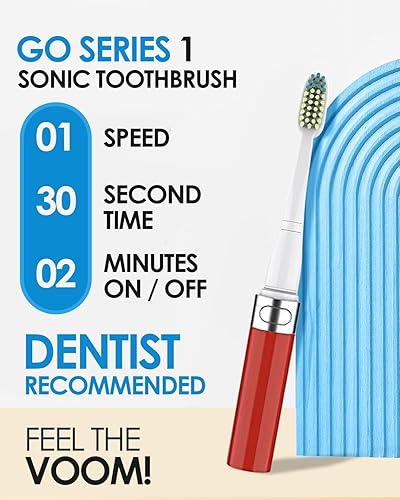 Miniatura 4 de Voom Sonic Go 1 Series - Cepillo de dientes eléctrico con pilas, recomendado por dentistas, cuidado bucal portátil, temporizador de 2 minutos,