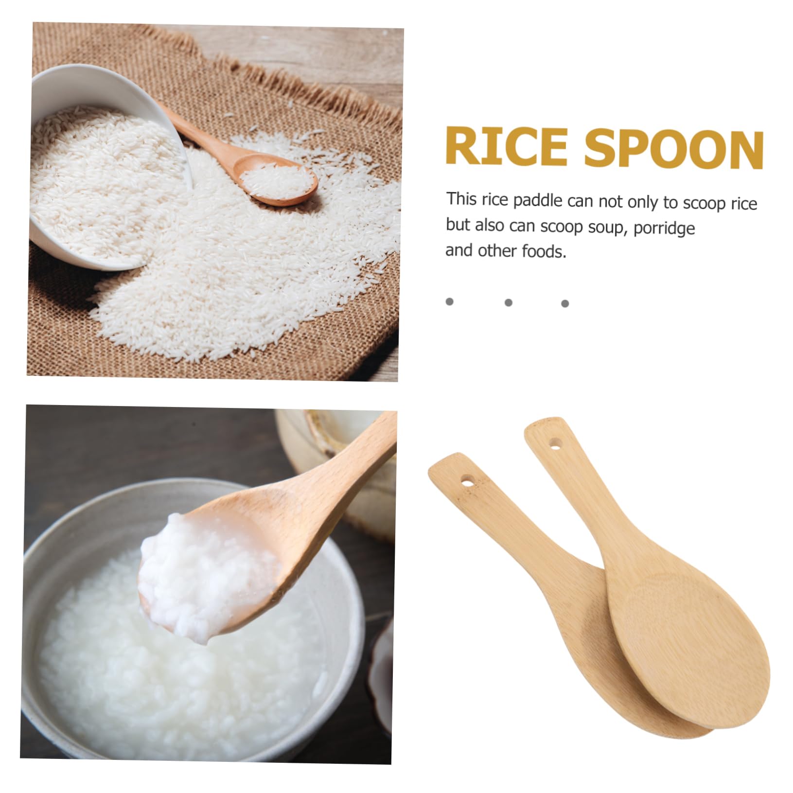 BRIGHTFUFU 2pcs Rice Shovel Compact Rice Scooper Household Rice Paddle Wear-resistant Rice Spoon Household Rice Spatula Reusable Rice Paddle Reusable Rice Scooper Safe Rice Spoon