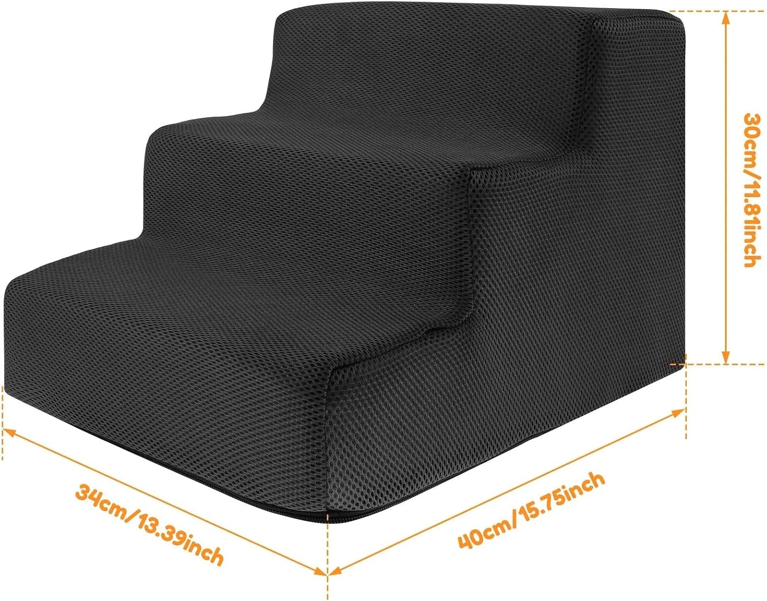 Compatible for Pet Stairs, 3 Step Dog Cat Ramp with Removable Cover, Memory Foam Sofa Steps for Elderly Pets