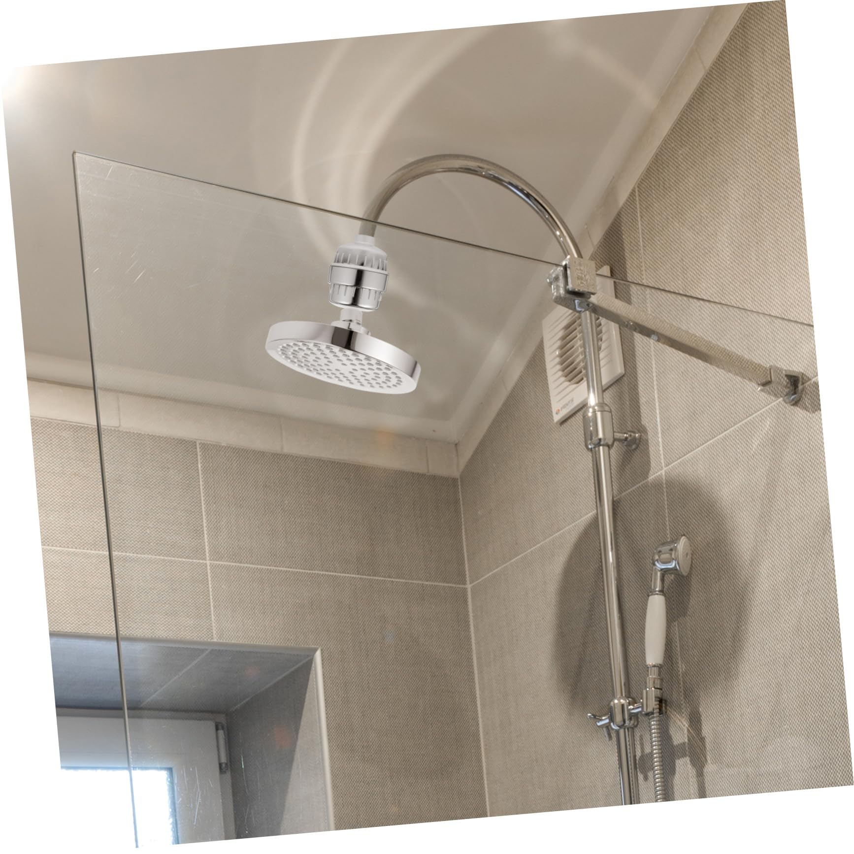 VICASKY Duschkopf mit Filter für Hartes Wasser -drehung Wasserenthärter Sparsamer Wasserfluss Stabiler Kugelgelenk-design