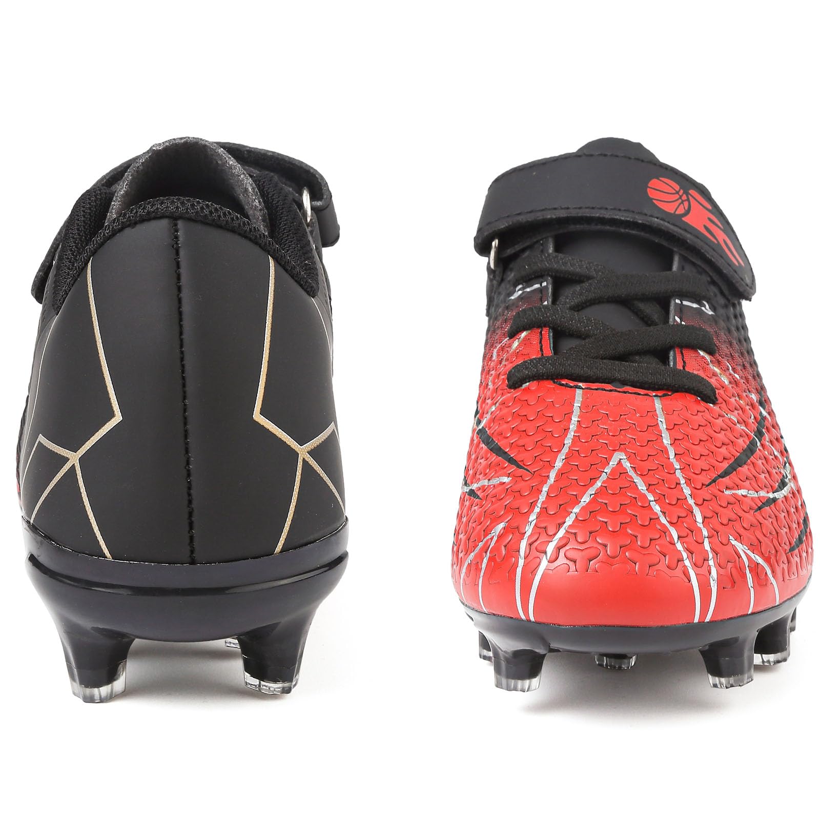 Chaussures de Football Garçon Crampons Enfant Professionnel Chaussure de Foot Low-Top Spike Entrainement Chaussures de Sport en Plein Athlétisme Compétition