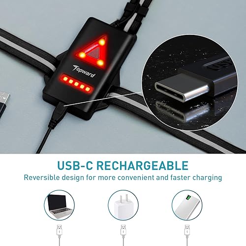 Miniatura 4 de Luz de correr para pasear al perro por la noche, faro LED brillante de seguridad con luz de advertencia trasera para corredores, recargable por USB,